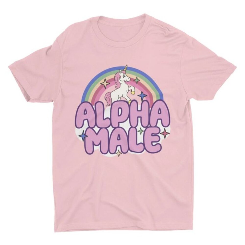 Ironic Alpha Male Unicorn Rainbow, Funny Unisex Tshirt,